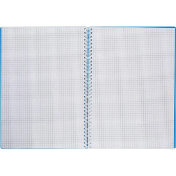 Бизнес-тетрадь А4,120л,гребень,обл.пластик,клетка, Attache Plastic, синий