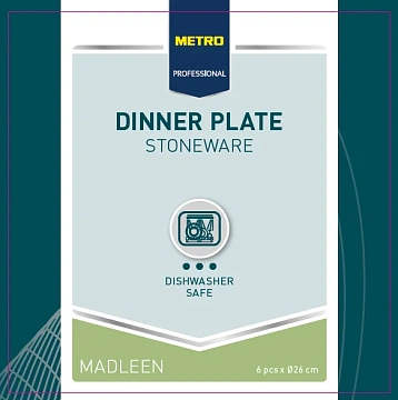 Тарелка Metro Professional Madleen Blue 26см, обеденная, 6шт/уп