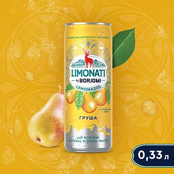 Лимонад Limonati by Borjomi Груша газированный, 330мл