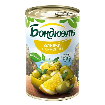 Оливки Бондюэль с лимоном, 314мл