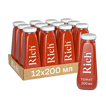 Нектар Rich Томатный с солью, 200мл, стекло