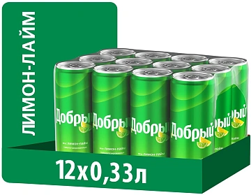 Напиток Добрый Лимон-лайм газированный, 330мл