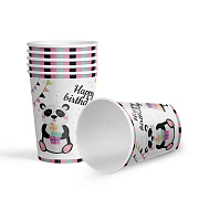 Стакан одноразовый Fiolento Панда бумажный разноцветный 200мл, 6шт