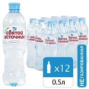 Вода питьевая Святой Источник без газа, 500мл х 12шт, ПЭТ