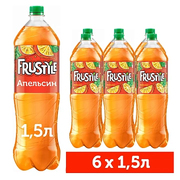 Напиток Frustyle газированный апельсин, 1.5л