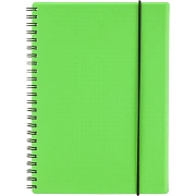 Бизнес-тетрадь Тетрадь Attache Neon А5 80л кл.спираль, обл.пластик, зеленый
