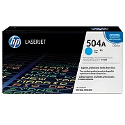 Картридж лазерный HP (CE251A) ColorLaserJet CP3525/CM3530, №504A, голубой, оригинальный, ресурс 7000 страниц