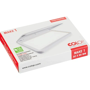 Подушка штемпельная настольная Make1 белая 9х5см