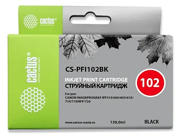 Картридж струйный Cactus CS-PFI102BK черный, 130мл