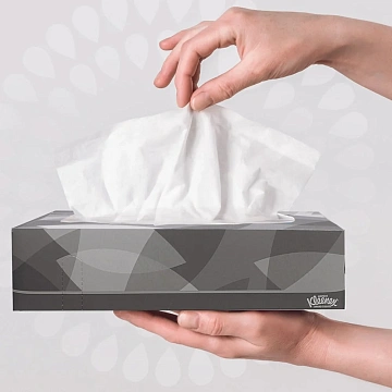 Косметические салфетки Kimberly-Clark Kleenex 100шт, 21.5х18.6см, 2 слоя, белые