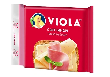 Сыр плавленый Viola ветчина в ломтиках 45%, 140г
