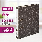 Папка-регистратор 50мм мрамор, черн. (фикс.мех)бум/бум,мет.уг