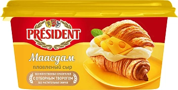 Сыр плавленый President Маасдам 45%, 400г