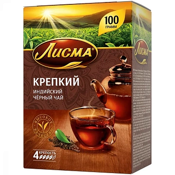 Чай Лисма Крепкий, черный, листовой, 100г