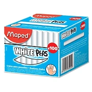 Мел белый MAPED (Франция) 'White'Peps', АНТИПЫЛЬ, НАБОР 100 шт., круглый, 935020