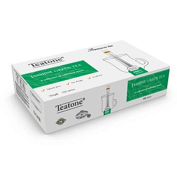 Чай TEATONE зеленый с ароматом жасмина, 100 стиков по 1,8 г, 1242