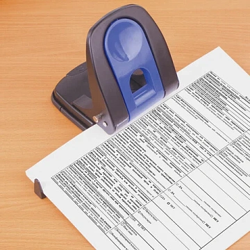 Дырокол металлический BRAUBERG 'Office-Expert', до 35 листов, черно-синий, 228605