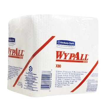 Протирочные салфетки Kimberly-Clark WypAll Х80, 50шт, 31,8х30,5см, белые, 8388
