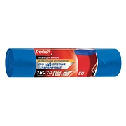 Мешки для мусора 160 л, синие, в рулоне 10 шт., ПВД, 21 мкм, 120х87 см, PACLAN 'Big&Strong', 402281