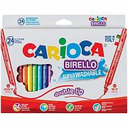 Фломастеры двухсторонние CARIOCA (Италия) 'Birello', 24 цвета, суперсмываемые, 41521