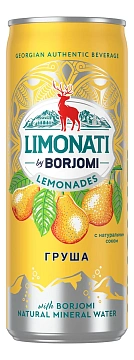 Лимонад Limonati by Borjomi Груша газированный, 330мл
