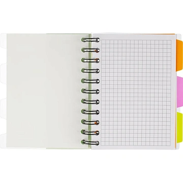 Бизнес-тетрадь 140л,кл,А6,SPIRAL BOOK Розовый,евроспир,обл.пласт,разд.84117