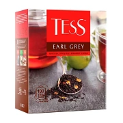 Чай TESS 'Earl Grey' черный с бергамотом с цедрой лимона, 100 пакетиков в конвертах по 1,8 г, 1251-0