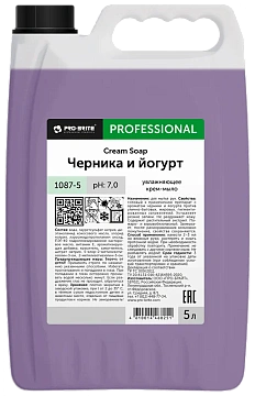 Жидкое мыло Pro-Brite Cream Soap черника-йогурт 5л, канистра 1087-5
