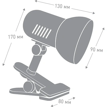 Светильник Camelion H-035 прищепка черный Е27 60W