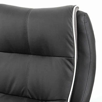 Кресло офисное BRABIX PREMIUM 'Strong HD-009', НАГРУЗКА до 200 кг, экокожа черная, ткань серая, 5319