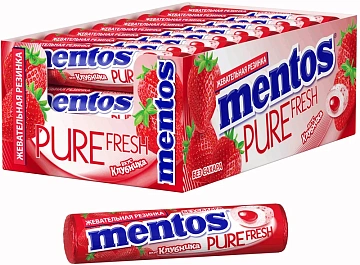 Жевательная резинка Mentos Pure White клубника, 10шт