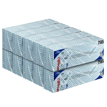 Протирочные салфетки Kimberly-Clark WypAll Х80 7565, листовые, 25шт, 1 слой, синие