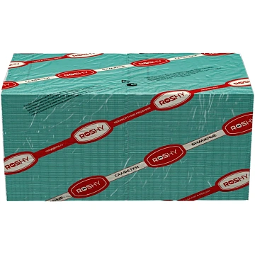 Салфетки бумажные 2 сл 23х24 см зеленые 250 шт/уп