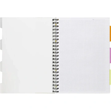 Бизнес-тетрадь 140л,кл,А4,SPIRAL BOOK Серый,евроспир,обл.пласт,раздел.84103