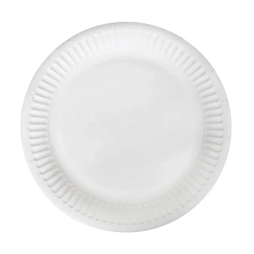 Тарелка одноразовая d=23см, белая, 500шт/уп