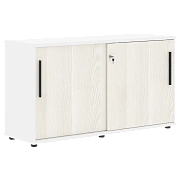 Шкаф низкий с дверьми купе ELC 1343 Ясень Траун/Черный/Белый 1346х430х750 EDIS