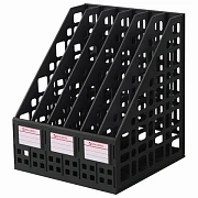 Лоток вертикальный для бумаг BRAUBERG 'MAXI Plus', 240 мм, 6 отделений, сетчатый, сборный, черный, 237015