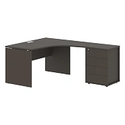 Стол эргономичный с тумбой EDCET 1318(R) Мокко/Белый 1360х1880х750 EDIS