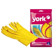 Перчатки: резиновые латексные YORK L высокая плотность с хлопковым напылением (пар) 092010