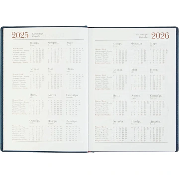 Ежедневник датированный 2025, А5+, 145х206, Velvet тем-син,336 стр 3-123/18