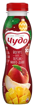 Йогурт питьевой Чудо персик-манго-дыня 1.9%, 260г