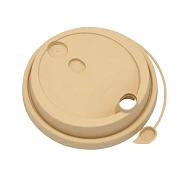 Крышка для одноразовых стаканов Озлп/взлп TL80 d=80мм, крафт, с закрывающимся носиком, 50шт/уп