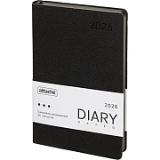 Ежедневник датированный 2026 Attache А5, 168л, 138x213мм, иск. кожа, черный