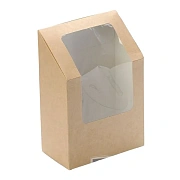 Контейнер для роллов с окном картонный 9 x 5 x 13см, 300мл х 25шт