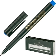 Ручка капиллярная (линер) FABER-CASTELL 'Finepen 1511', СИНЯЯ, корпус темно-зеленый, линия письма 0