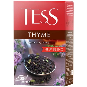 Чай листовой черный Tess Thyme 100 г (чабрец)