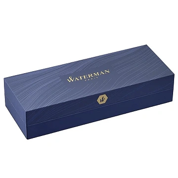 Ручка подарочная перьевая WATERMAN 'Expert 3 Black Lacquer GT', черный лак, позолоченные детали, синяя, S0951640