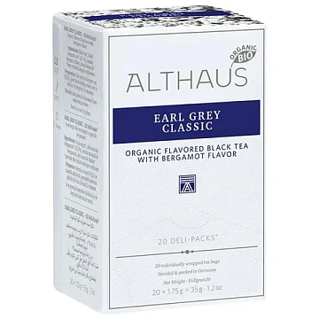 Чай ALTHAUS 'Earl Grey Classic' черный, 20 пакетиков в конвертах по 1,75 г, ГЕРМАНИЯ, TALTHB-DP0031