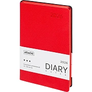 Ежедневник датированный 2026 Attache А5, 168л, 138x213мм, иск.кожа, красный