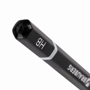 Карандаш чернографитный BRAUBERG, 1 шт., 'Touch line', НВ, корпус черный, заточенный, 180621